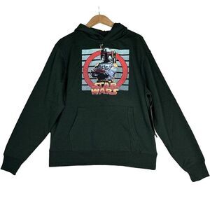 Star Wars NWT Boba Fett Hooded Green Sweatshirt Jacket‎ Men's Size Medium